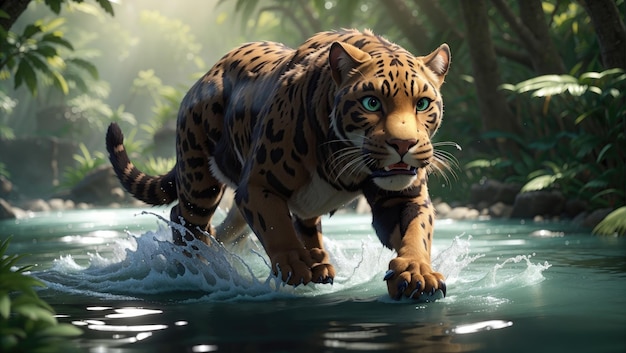 Il balletto dell'acqua di Graceful Panther Jungle