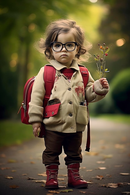 Il bambino carino torna a scuola