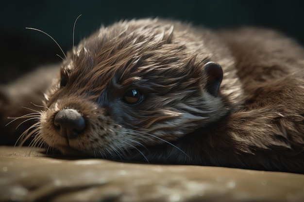 Il bambino lontra bagnato genera Ai