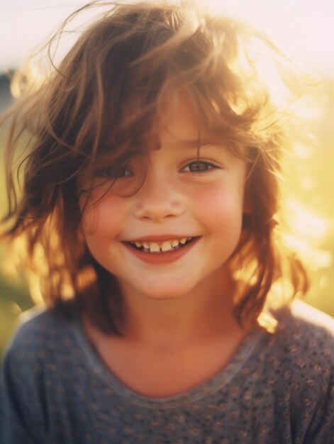 Il bambino più felice della terra Bambino carino che sorride spensierato