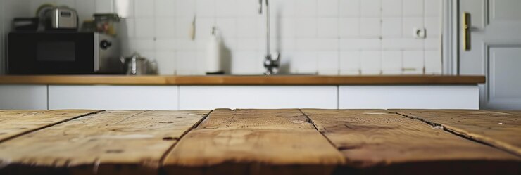 Foto il bancone della cucina moderna pronto per cucinare