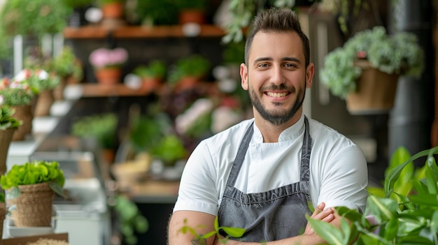 Il bel cameriere sorridente.