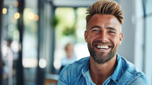 Il bel sorridente economista a foto