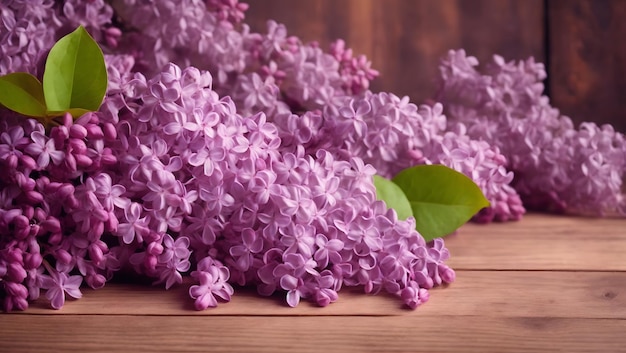 Il bellissimo lilac su uno sfondo di legno