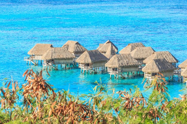 Il bellissimo mare e resort nell&#39;isola di Moorea a Tahiti PAPEETE, POLINESIA FRANCESE