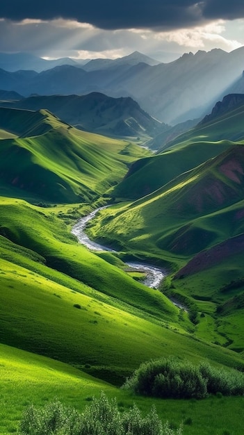 Il bellissimo paesaggio delle montagne è chiamato la valle.