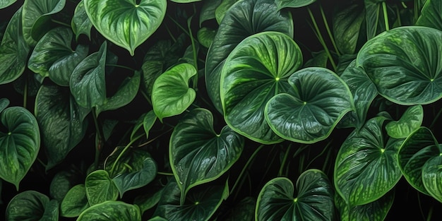 Il betel verde scuro lascia uno sfondo drammatico con effetti fotografici realismo realistico iper realistico Weber di immagini AI generative