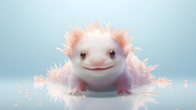 Il bizzarro axolotl in un paese delle meraviglie acquatico
