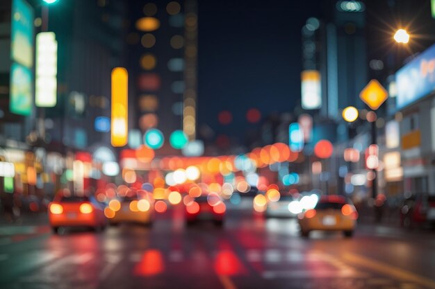 Il bokeh sfocato del semaforo sulla città