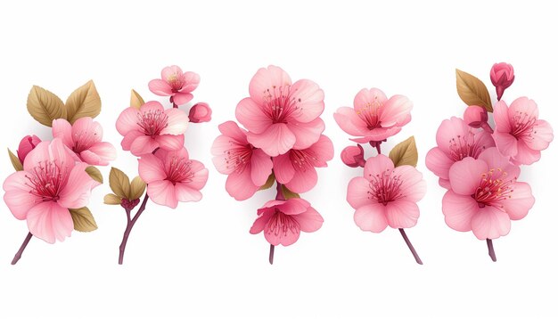 Il bouquet di fiori di ciliegio sakura di primavera Il disegno dell'illustrazione dell'albero di primavera