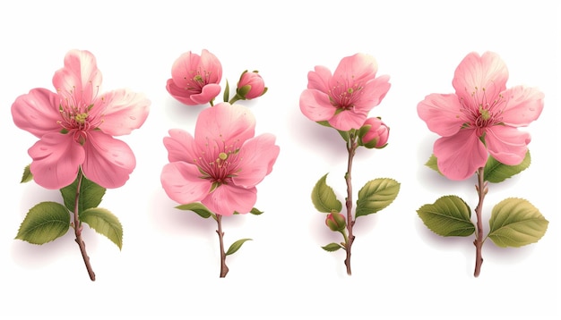 Il bouquet di fiori di ciliegio sakura di primavera Il disegno dell'illustrazione dell'albero di primavera