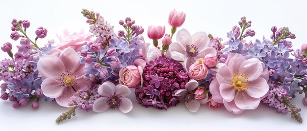 Il bouquet è costituito da lilac, rose per cani, briar e magnolia, un elemento di design.