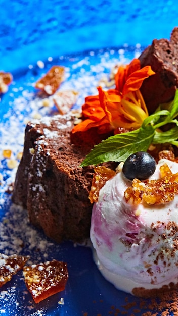 Il Brownie al cioccolato con gelato alla vaniglia