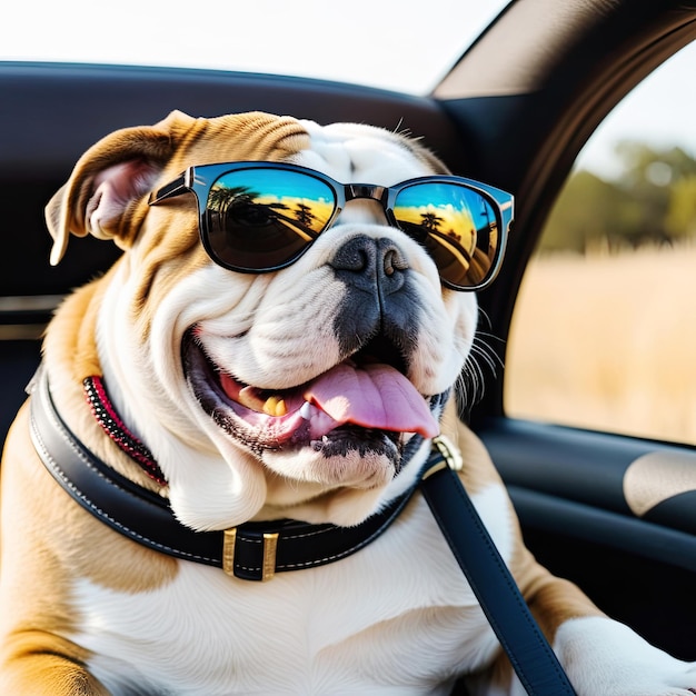 il bulldog è un cane che indossa occhiali da sole