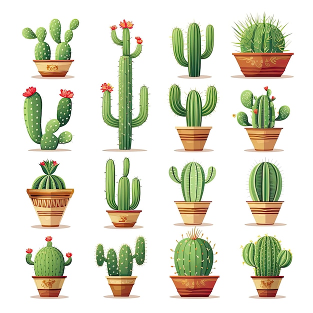 Il cactus su sfondo bianco Illustrazioni di Clipart