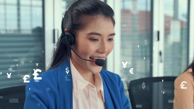 Il call center dell'assistenza clienti fornisce dati con grafica immaginaria