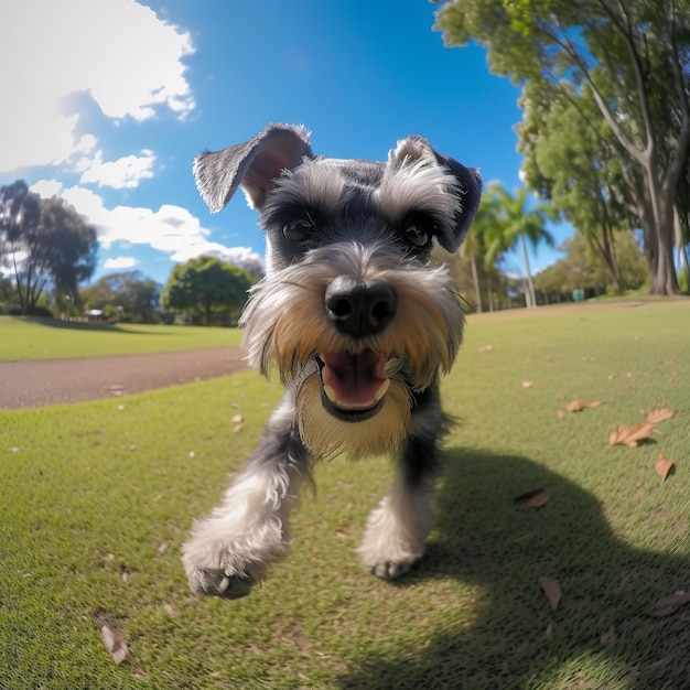 il cane cattura mentre corre con una gopro