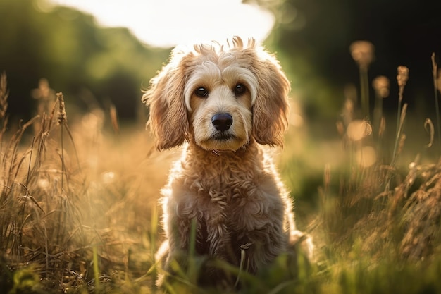 Il cane dal pelo lungo si alzò e fece un'espressione a disagio