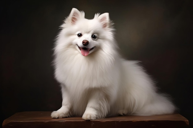 Il cane della razza Pomerania è bianco