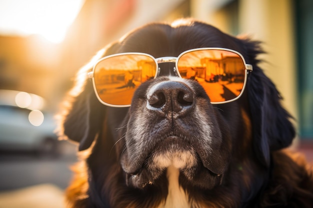 Il cane è visto indossare occhiali da sole e rilassarsi in una sedia da spiaggia trasuda un senso dell'umorismo e