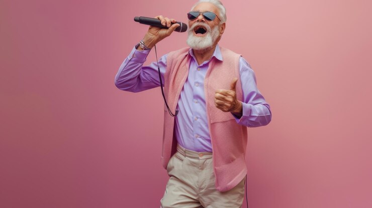 Il cantante anziano e elegante