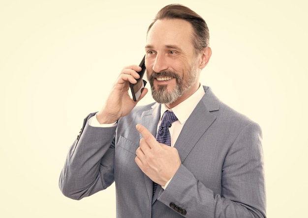 Il capo dell'uomo ha una connessione telefonica di contatto vocale di conversazione d'affari