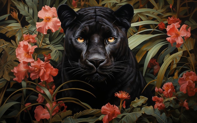 Il capolavoro del ritratto a olio della pantera nera