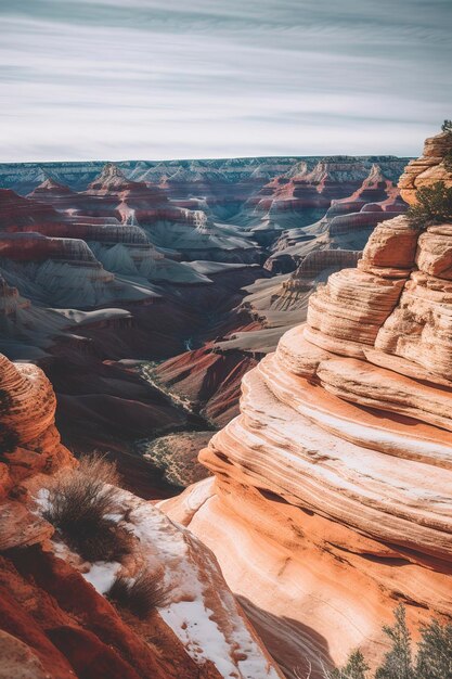 Il capolavoro della natura, la splendida vista diurna della grandezza del Grand Canyon generata dall'AI