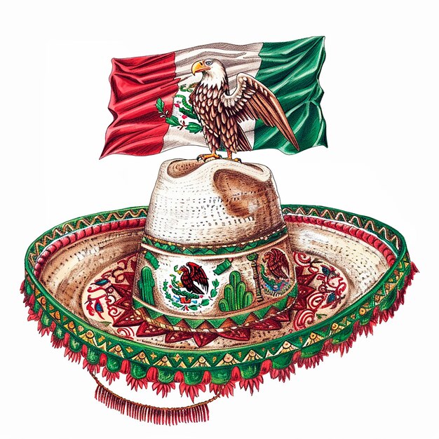 Il cappello dell'orgoglio nazionale messicano in ogni filo