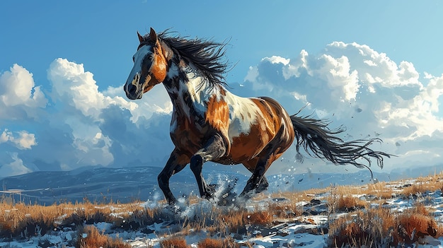 Il cavallo accogliente illustrazione di un cavallo che corre in avanti