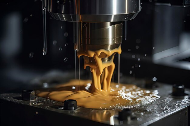 Il centro di lavoro CNC sta perforando l'immagine generata dalla tecnologia AI