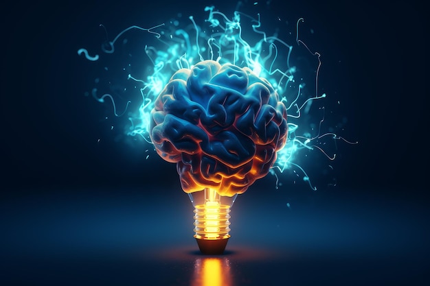 Il cervello della lampadina accende la soluzione scientifica creativa Genera Ai