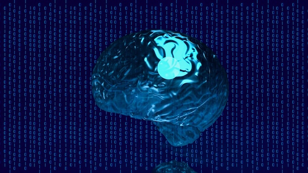 Il cervello è sfondo per il concetto di tecnologia rendering 3d