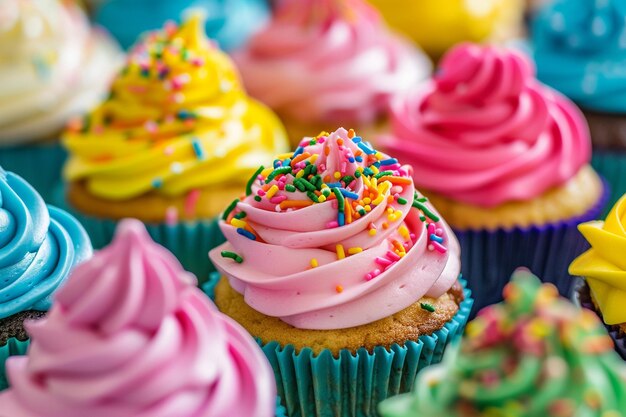 Il cielo dei cupcake colorato e spruzzato