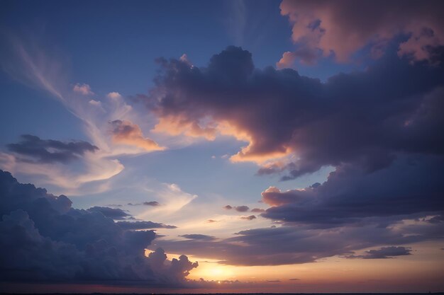 Il cielo del crepuscolo, la delizia della sera, lo sfondo