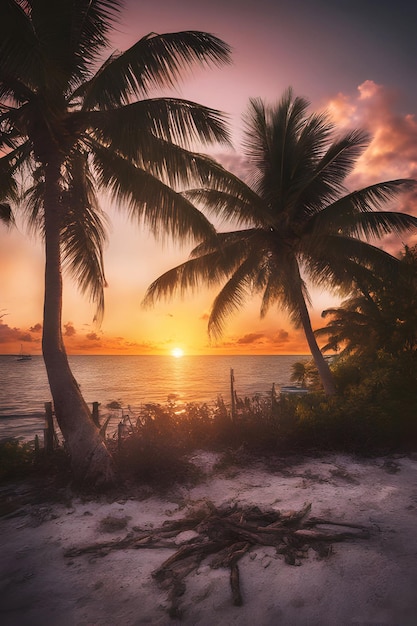 Il cielo prende fuoco con lo splendido tramonto sulla spiaggia di Key West