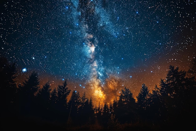 Il cielo stellato sopra gli alberi