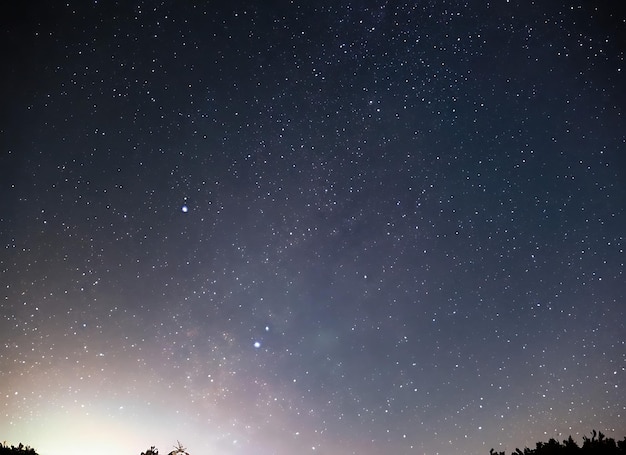 Il cielo stellato sopra sembra continuare all'infinito con innumerevoli puntini di luce