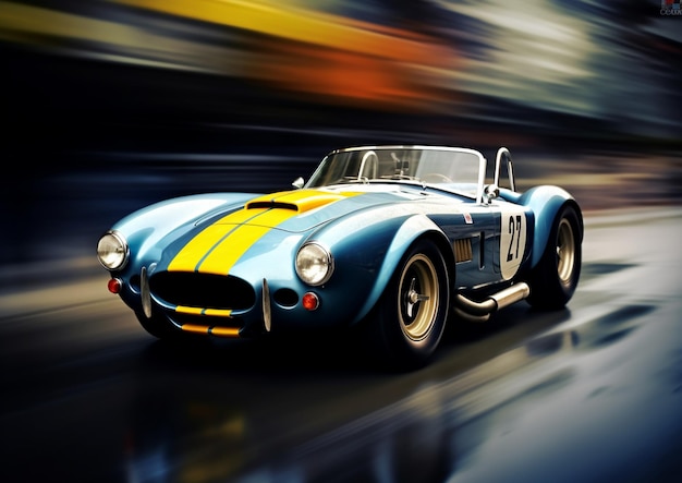 il classico Shelby 427 Cobra che corre in pista