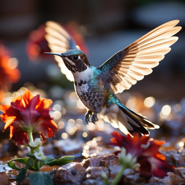 Il colibrì in volo