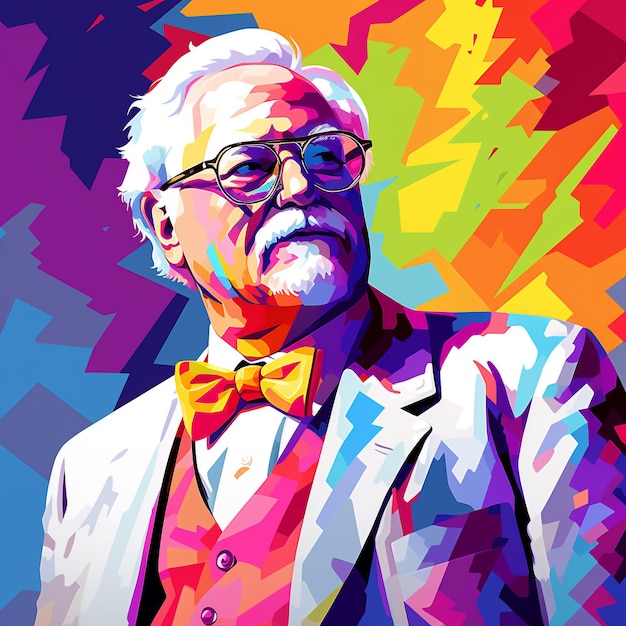 Il colonnello Harland Sanders nello stile di Wpap Generative Ai