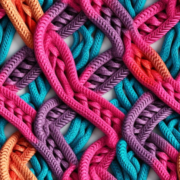 Il colorato modello di filato intrecciato un crochet senza cuciture in 3D