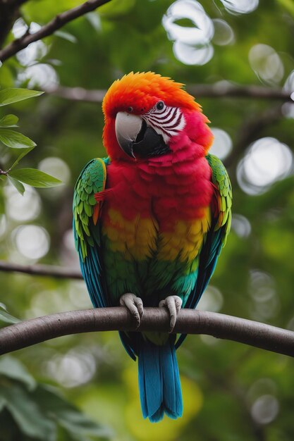 Il colorato pappagallo dolce nella natura verde