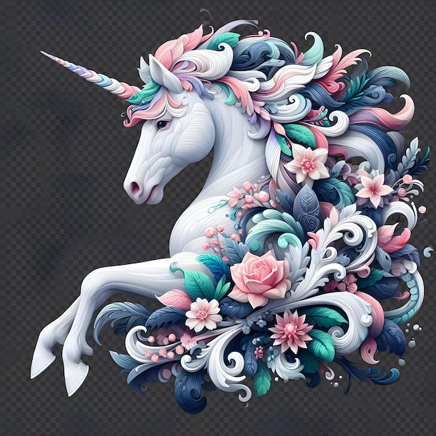 Il colore dell'immagine dell'unicorno è il bianco alla moda