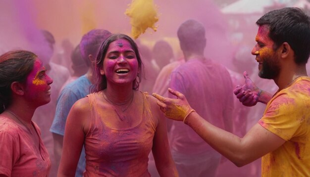 Il colore della festa della celebrazione del giorno di Holi