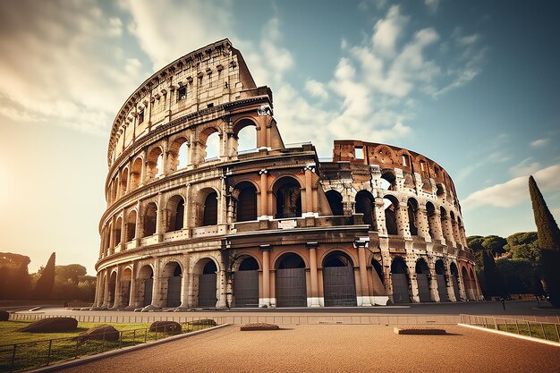 Il Colosseo un simbolo iconico dell'antica architettura romana foto illustrativa