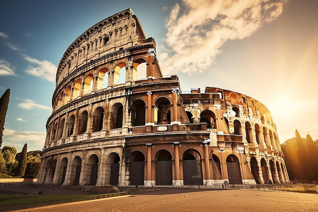 Il Colosseo un simbolo iconico dell'antica architettura romana foto illustrativa