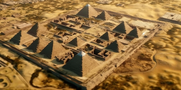 Il complesso piramidale di Giza, chiamato anche Necropoli, è situato sull'altopiano del Grande Cairo in Egitto