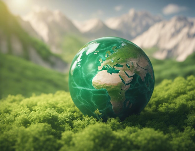 Il concetto della Giornata della Terra Illustrazione del pianeta verde
