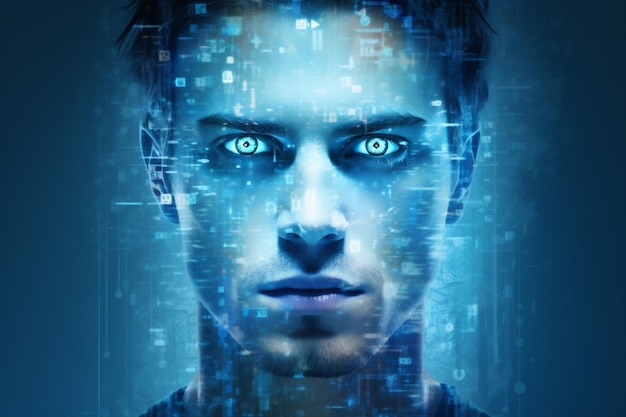 Il concetto di cervello AI tecnologia futuristica scienza digitale codice avatar virtuale
